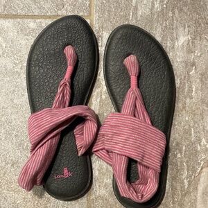 Women's Pink Striped Sandals